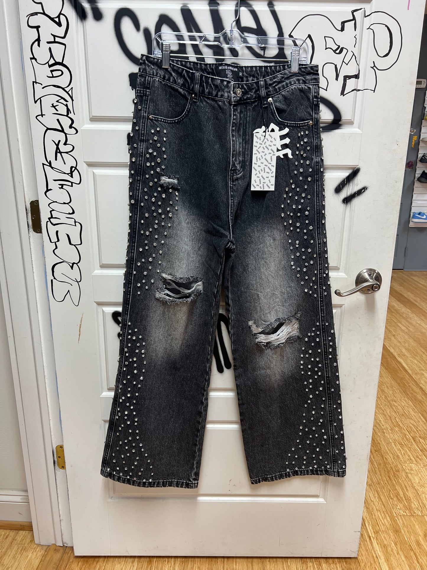 Mixed Emotions Jeans Rhinestone