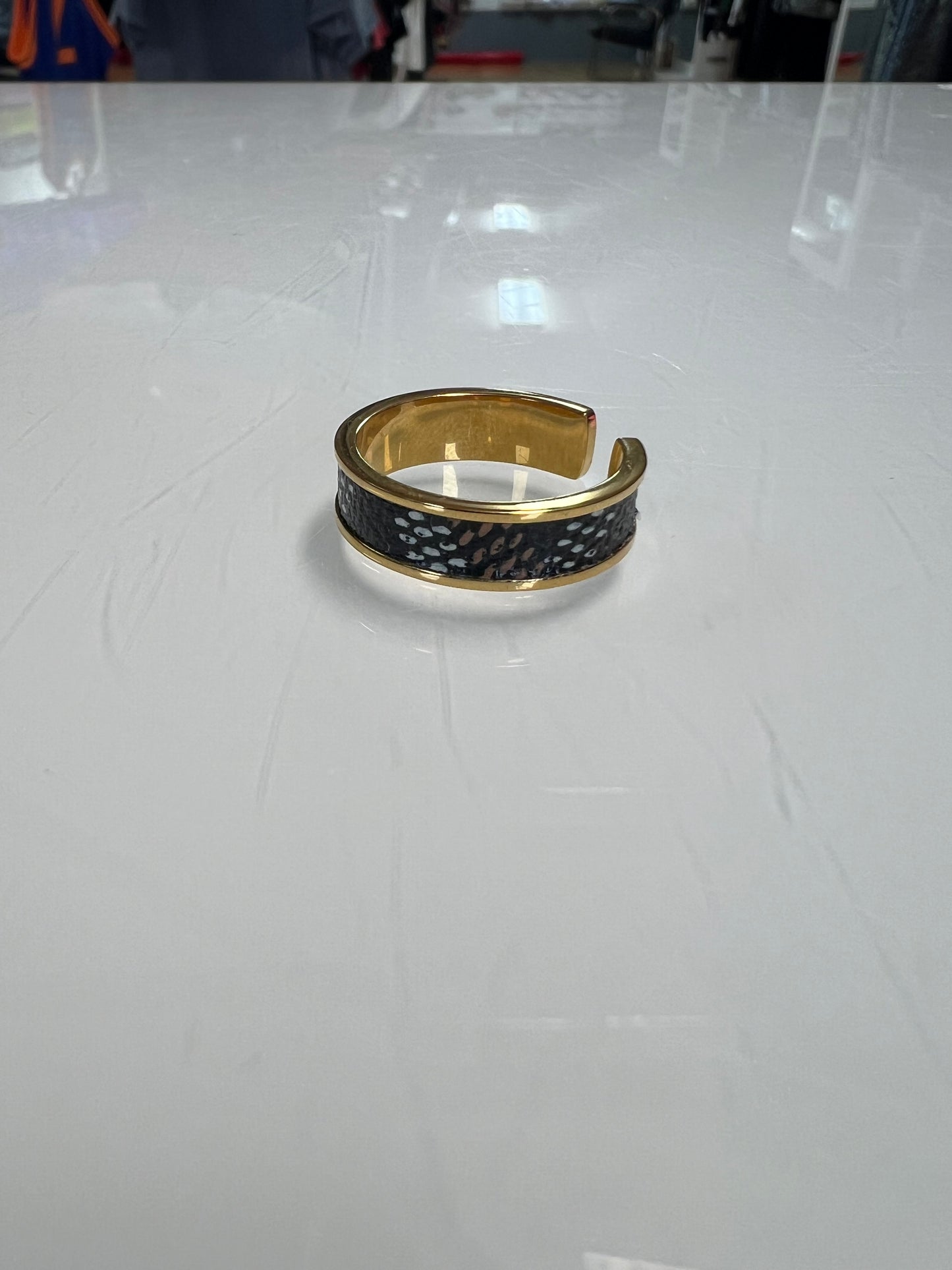 Goyard black gold ring