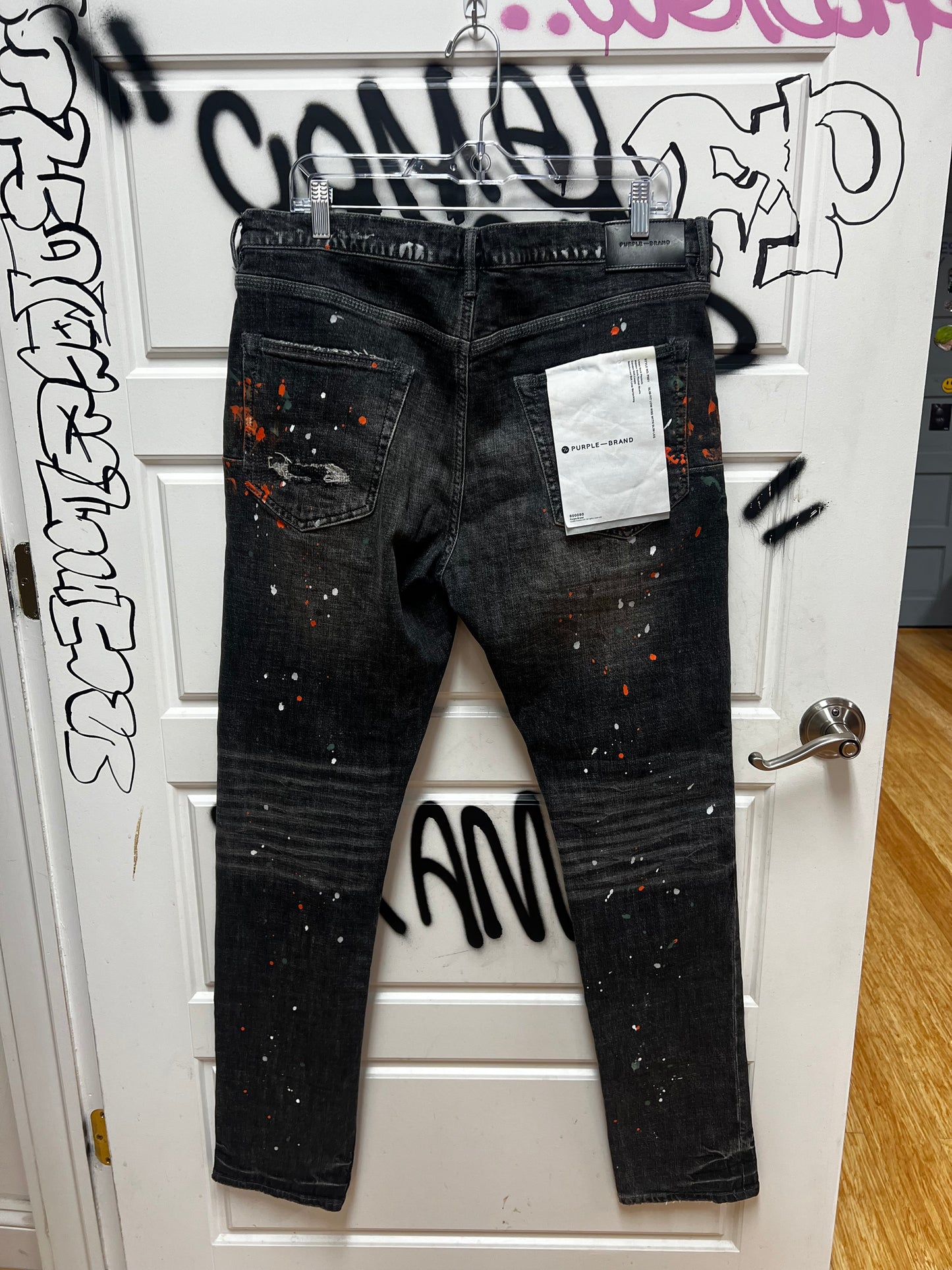Purple Jeans Miami Paint Splatter