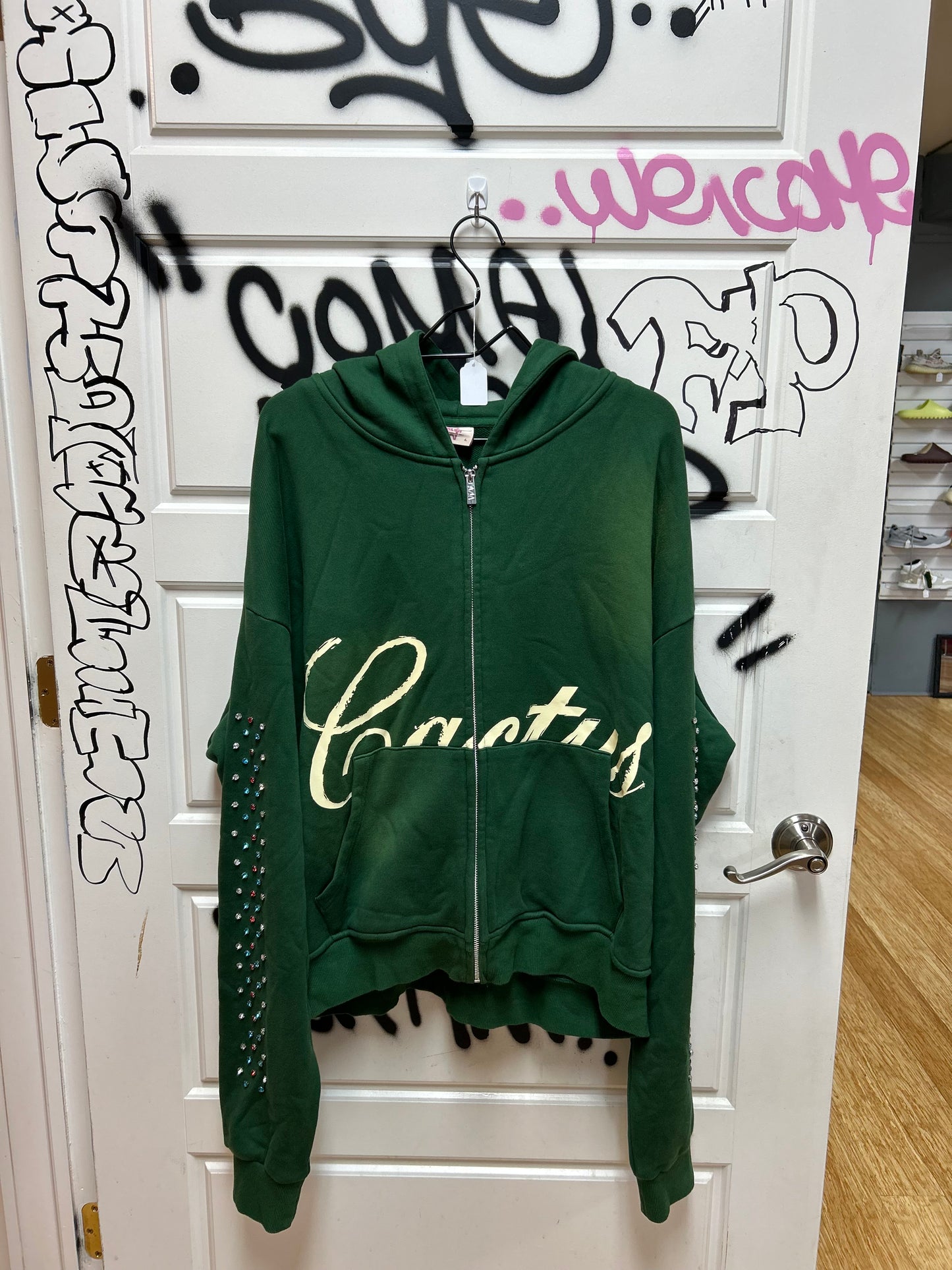 Cactus Valley Rhinestone Zip Up Hoodie