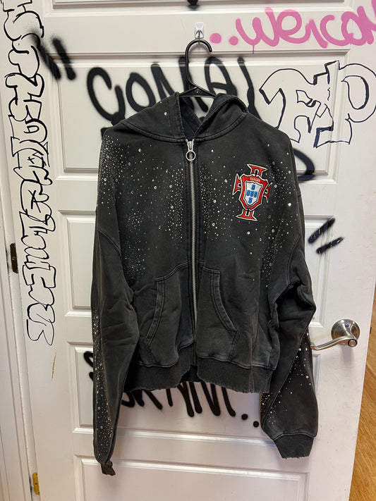 Vale Dreams Rhinestone Zip Up Hoodie