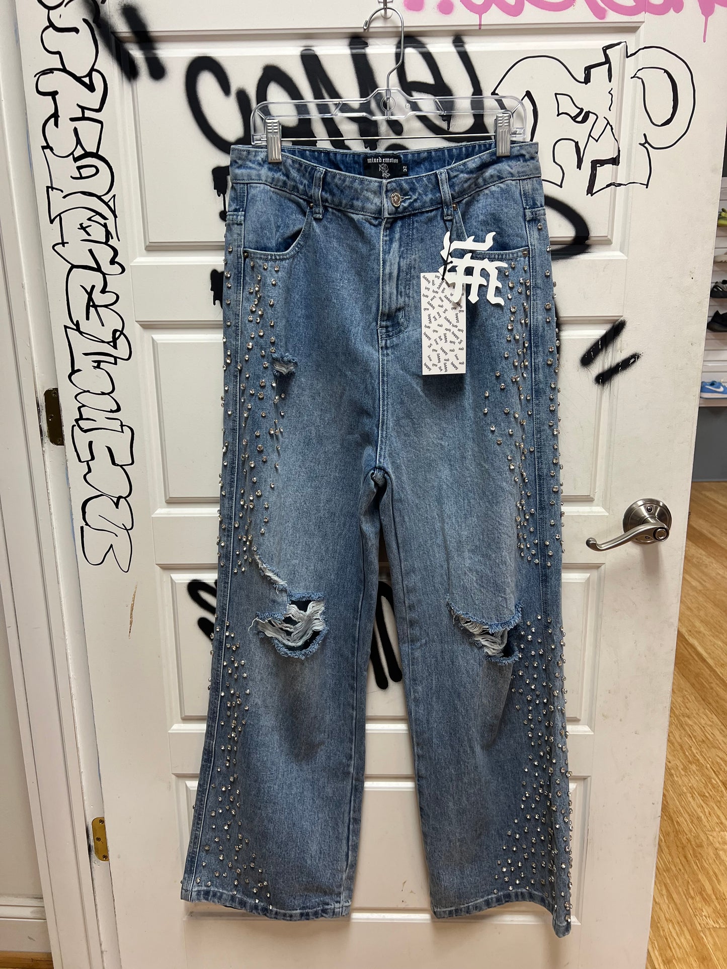 Mixed Emotions Jeans Rhinestone