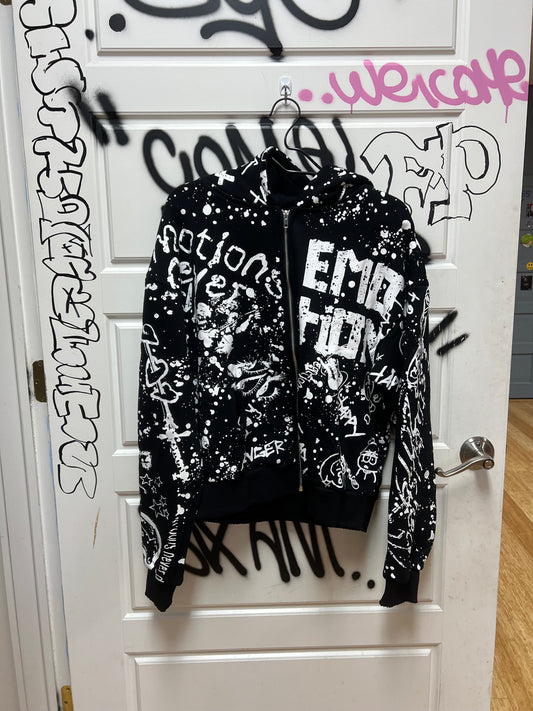 Mixed Emotions Zip Up Hoodie Graffiti