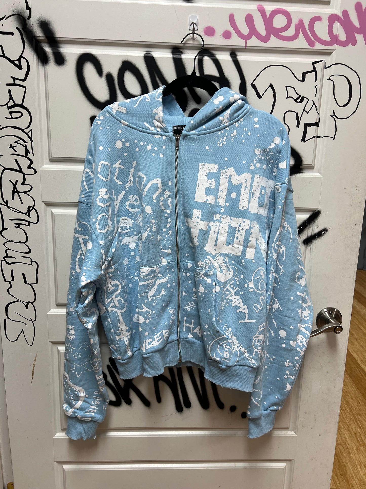 Mixed Emotions Zip Up Hoodie Graffiti