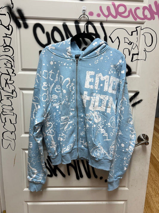 Mixed Emotions Zip Up Hoodie Graffiti