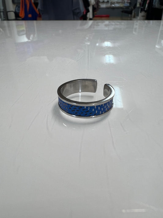 Goyard blue silver ring