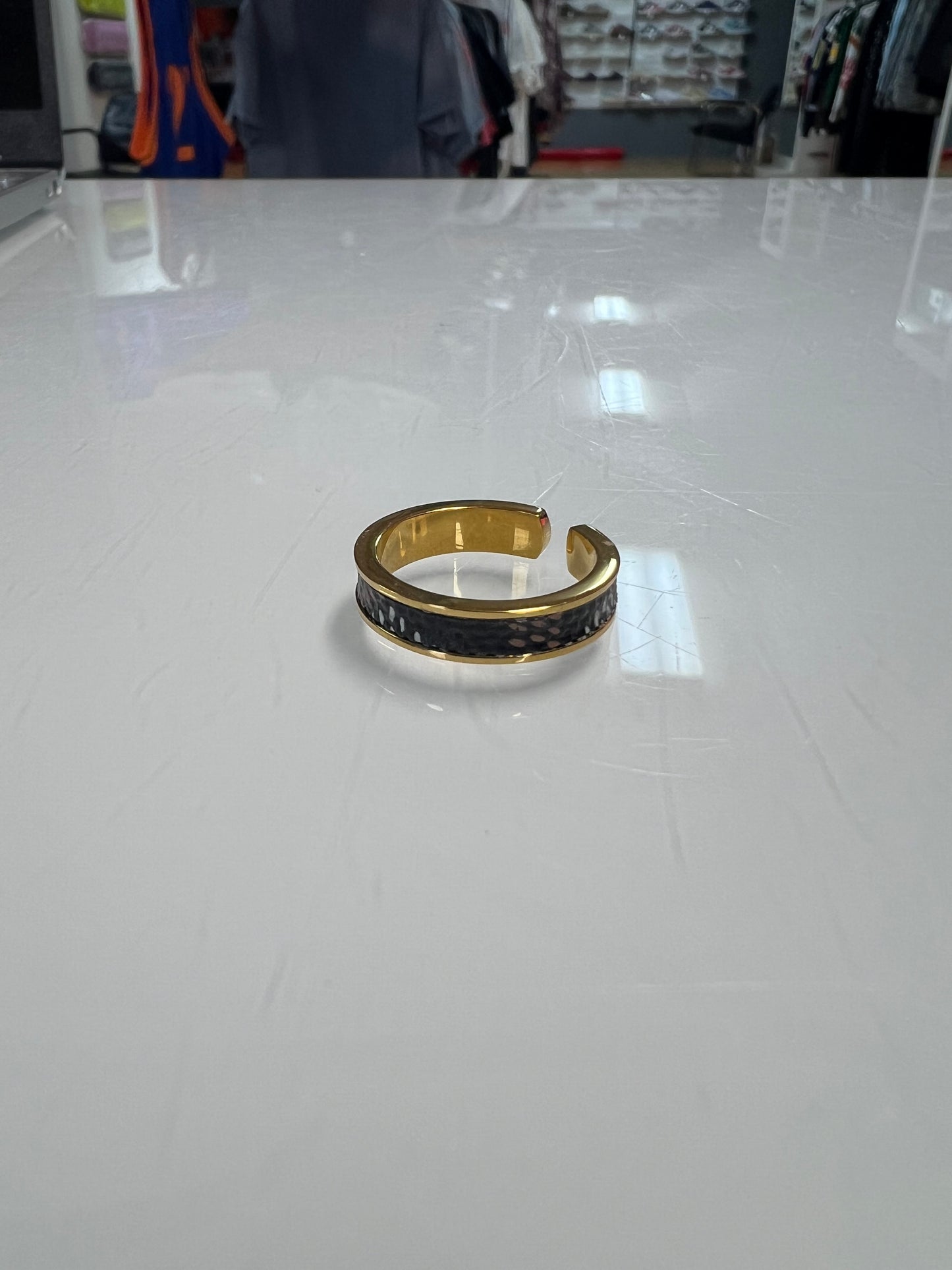 Goyard black gold ring