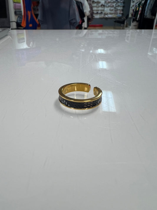 Goyard black gold ring