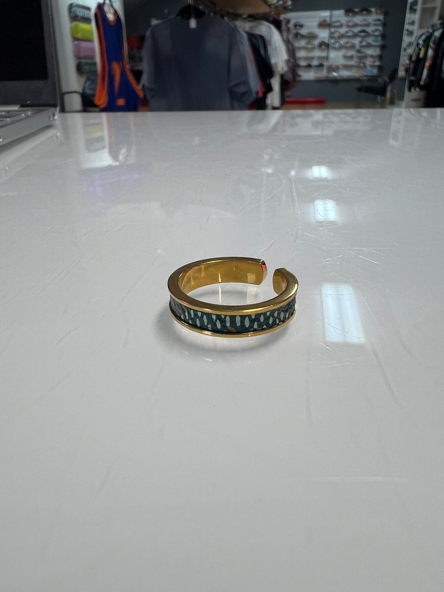 Goyard green gold ring