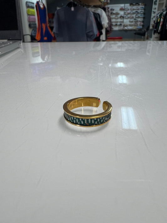 Goyard green gold ring