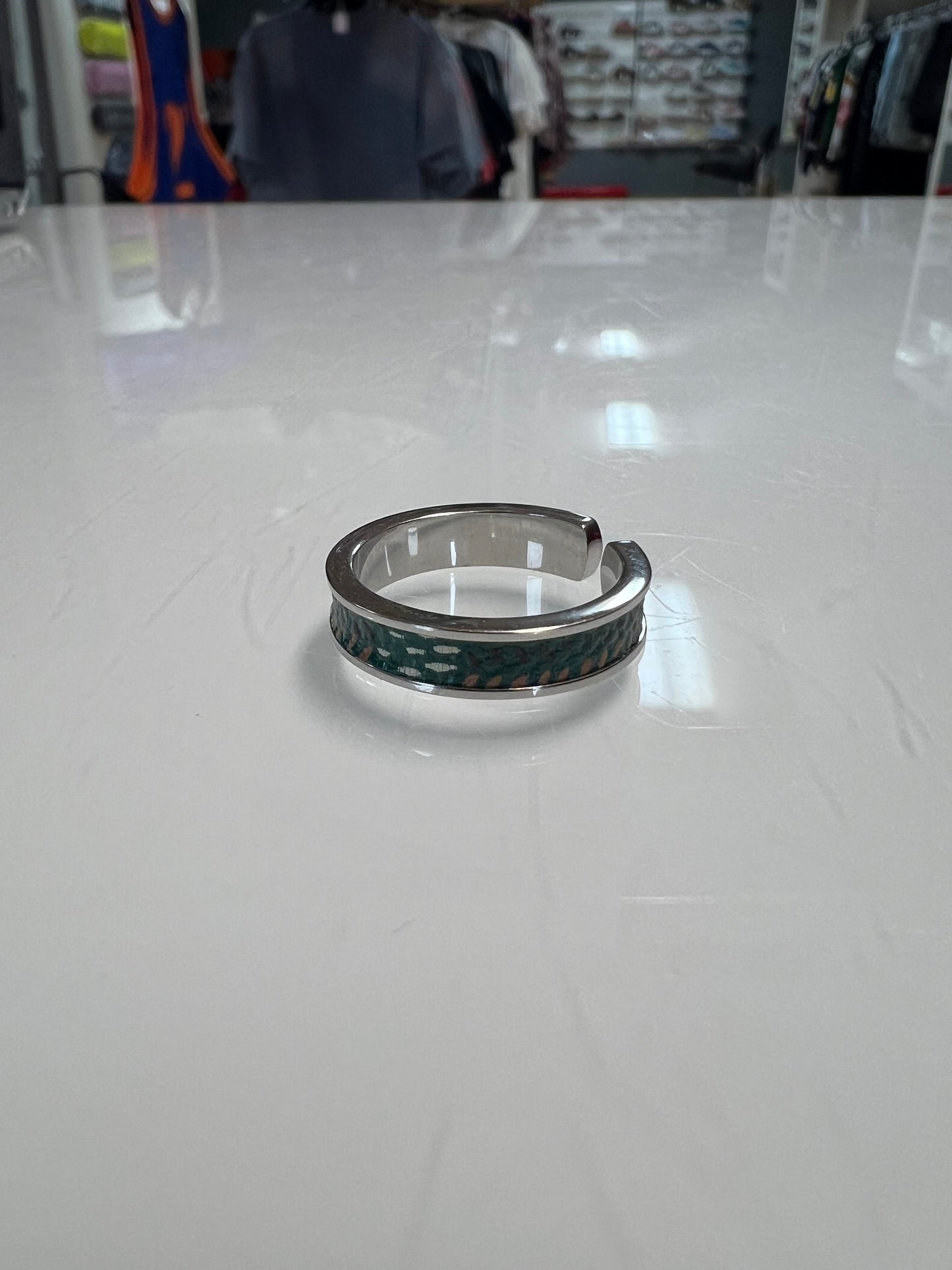 Goyard green silver ring