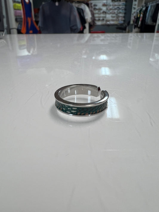 Goyard green silver ring