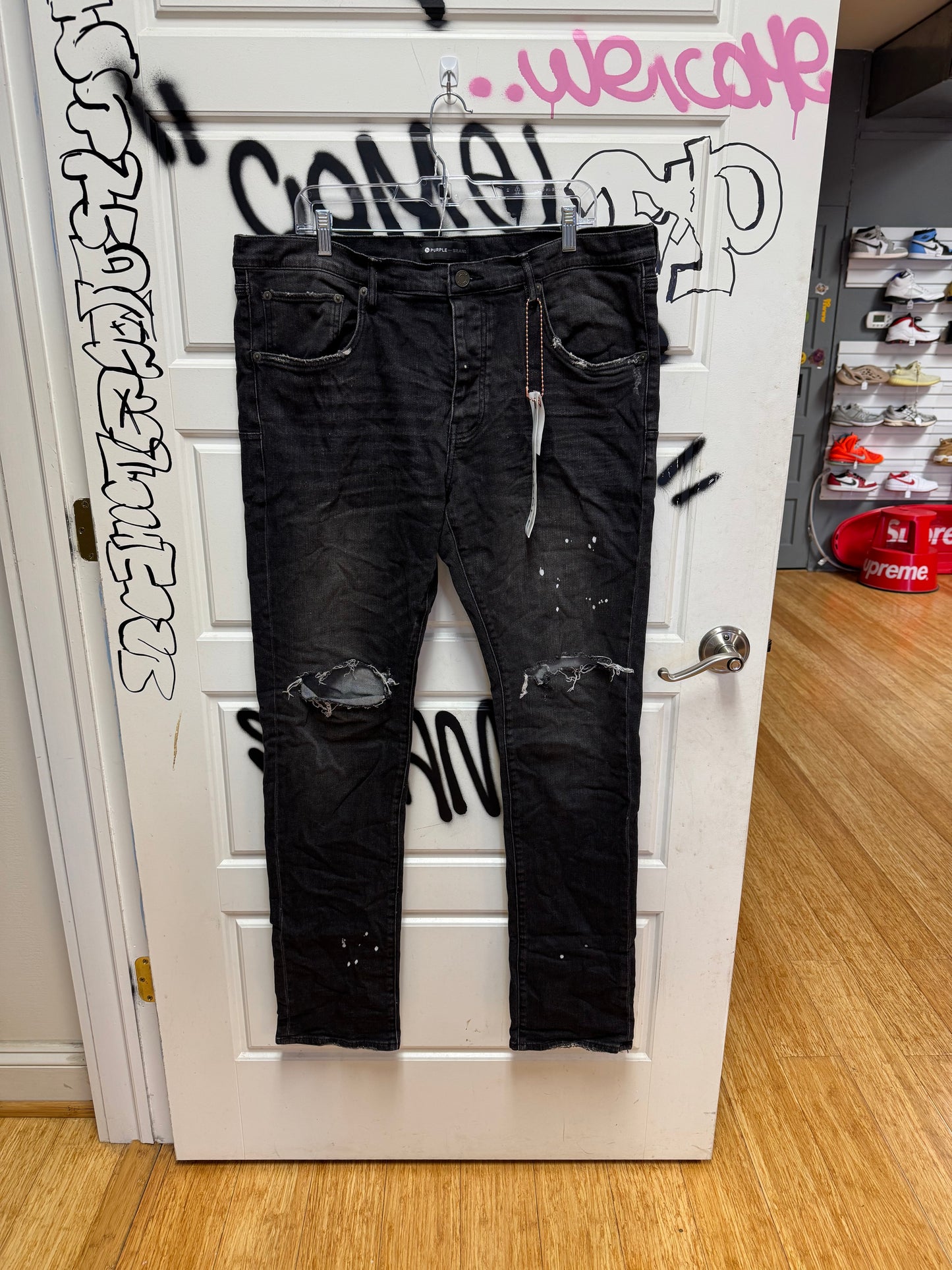 Purple Jeans Black Over Spray