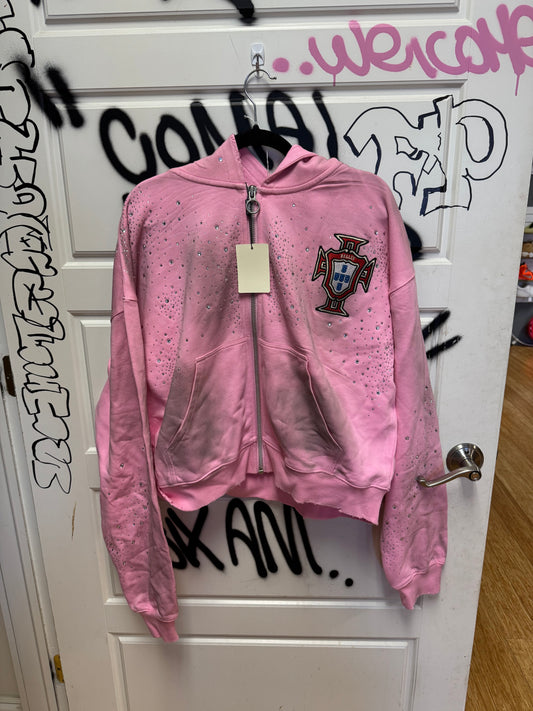 Vale Dreams Rhinestone Zip Up Hoodie