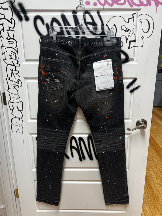 Purple Jeans Miami Paint Splatter
