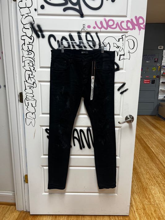 Purple Jeans Black Ripped Knees