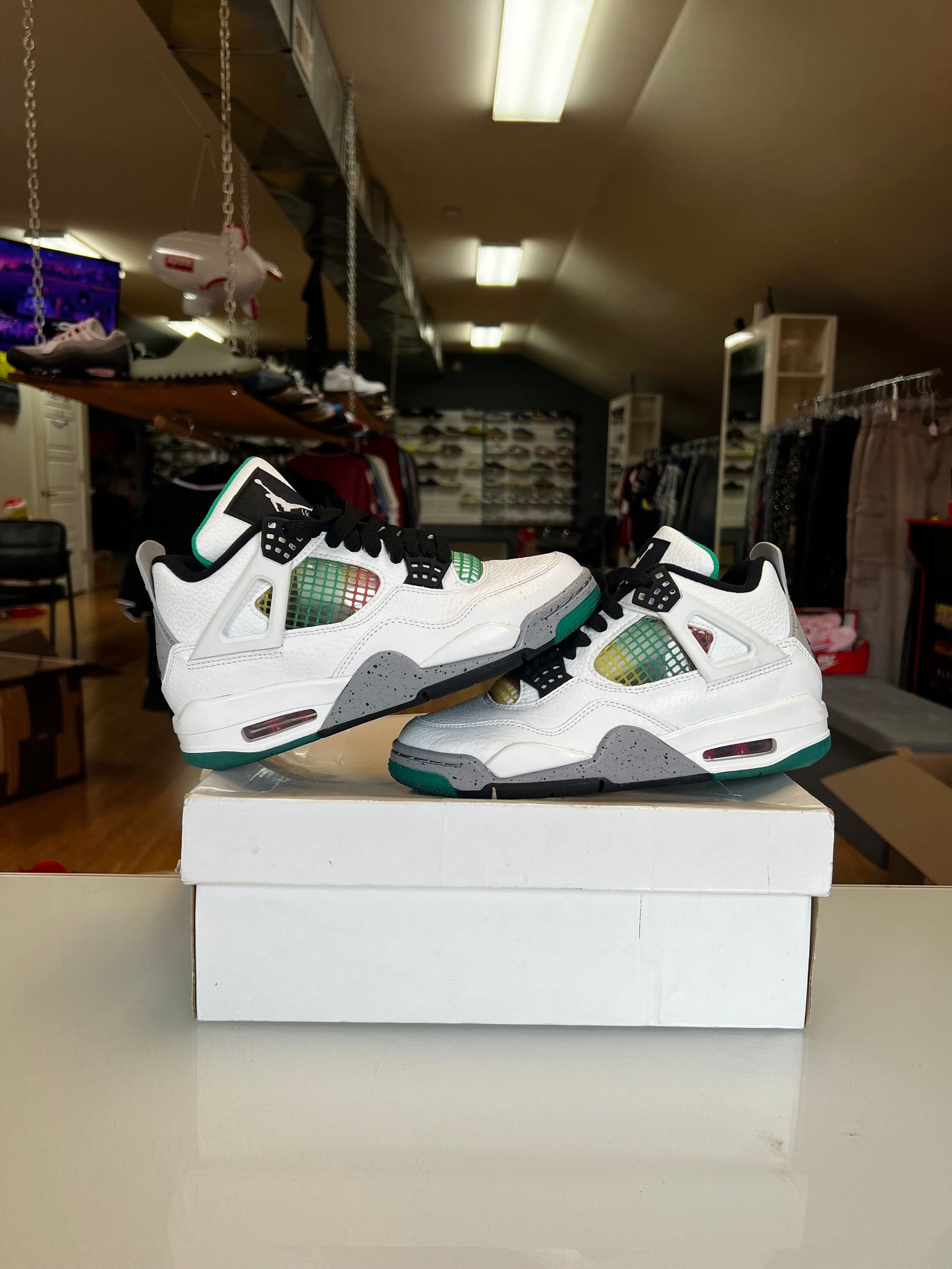 Jordan 4 Lucid Green Rasta