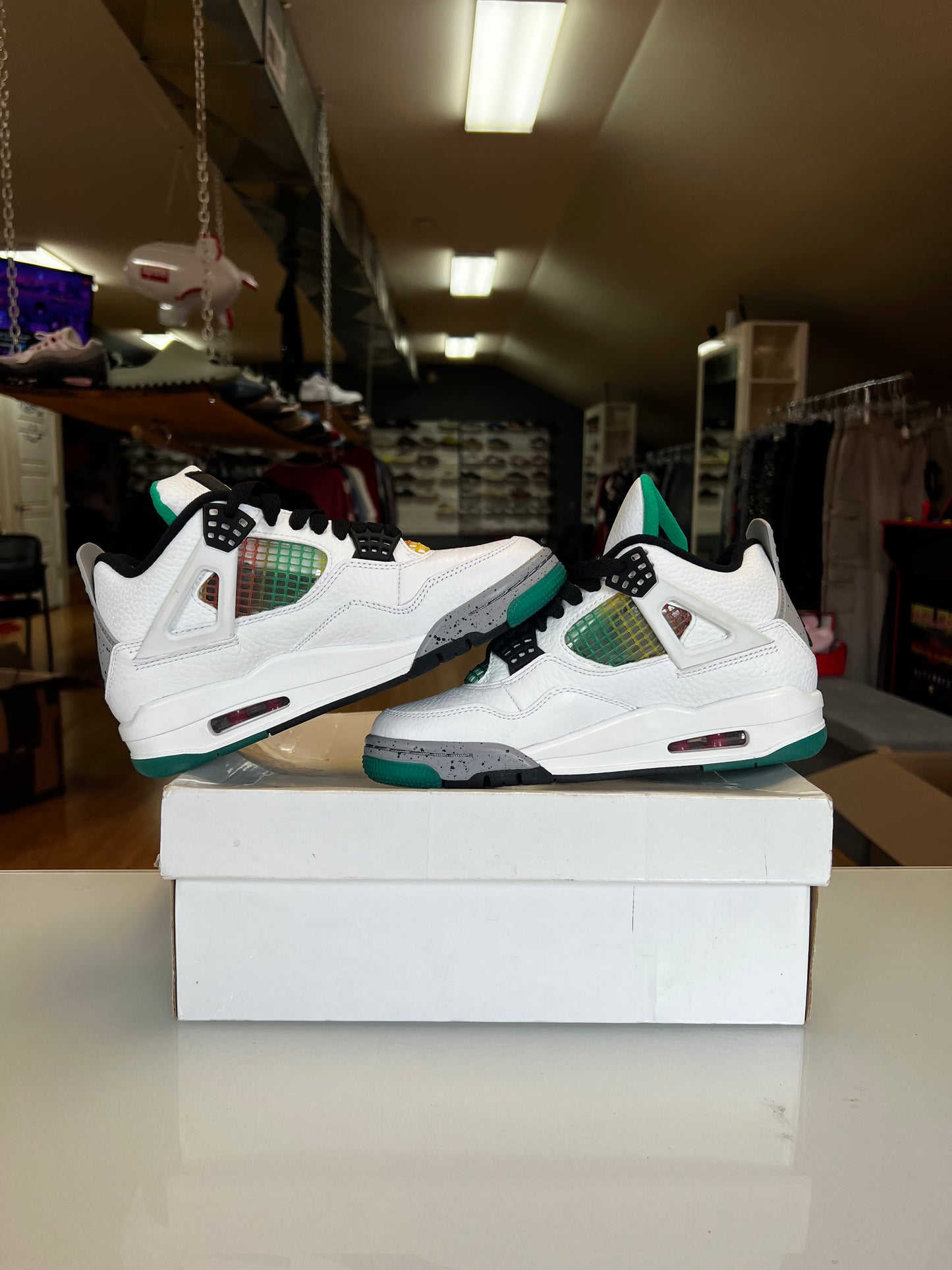 Jordan 4 Lucid Green Rasta