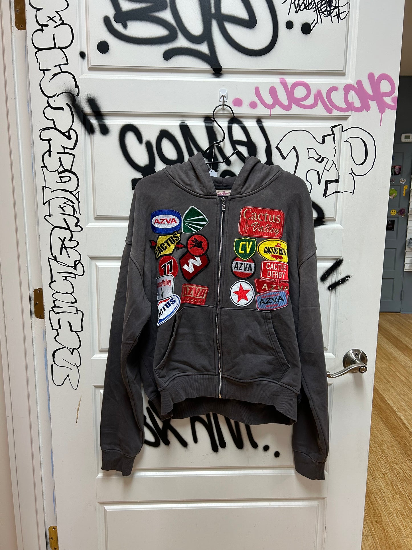 Cactus Valley Zip Up Hoodie Patchwork